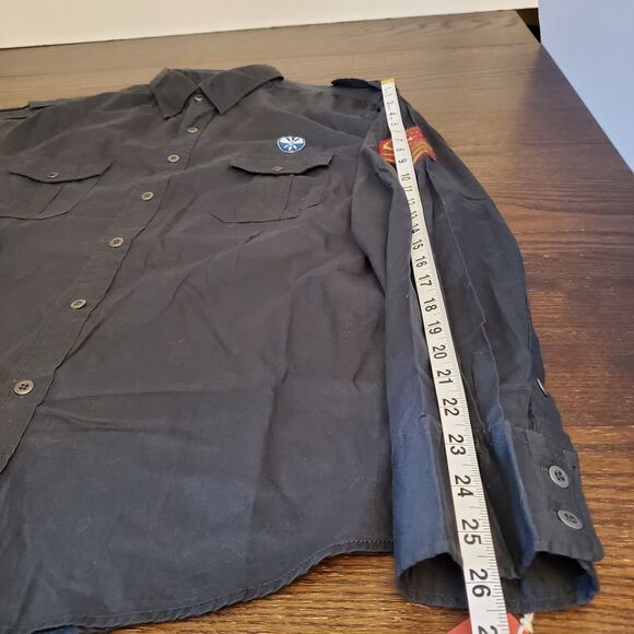 NWT Mossimo Supply Co. Men XL Dark Gray Infantry Shirt Long Sleeve Snap Pockets - Picture 5 of 16